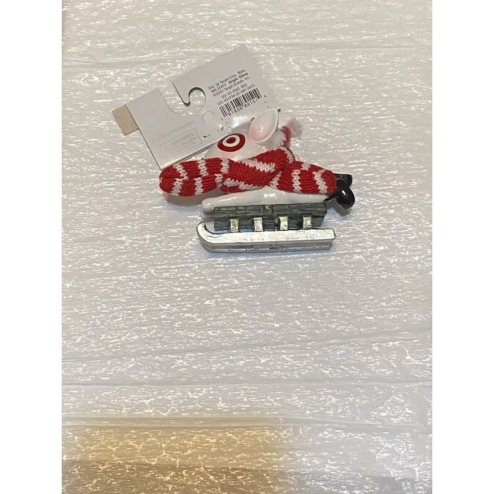 Target BULLSEYE Dog Ornament 2022 Sledding Dog Mascot Wondershop NWT